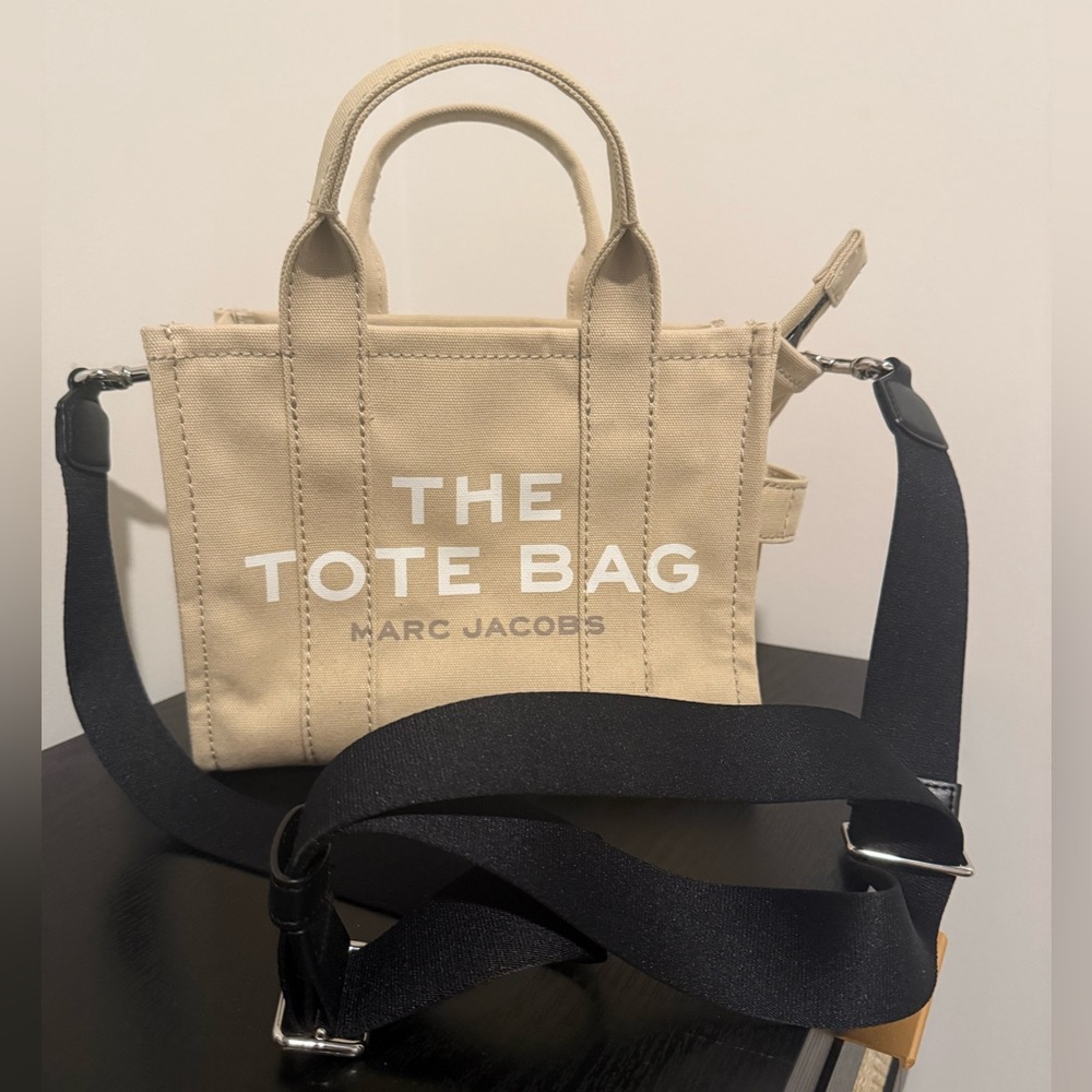 Marc Jacobs Cream Mini Tote with Black Strap